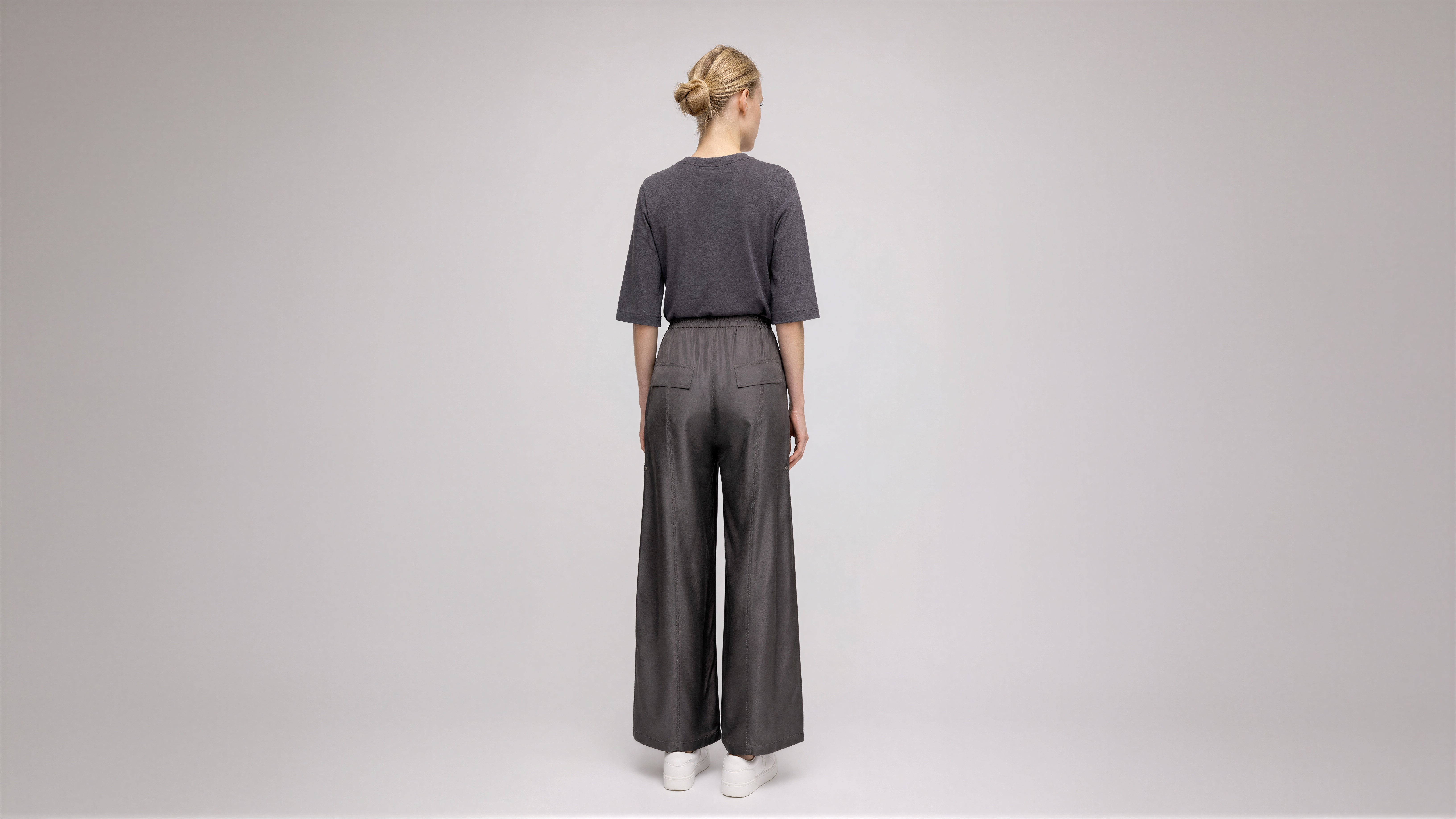 MIDNIGHT BLUE / COOL ROCK GREY TWILL CASUAL PANTS