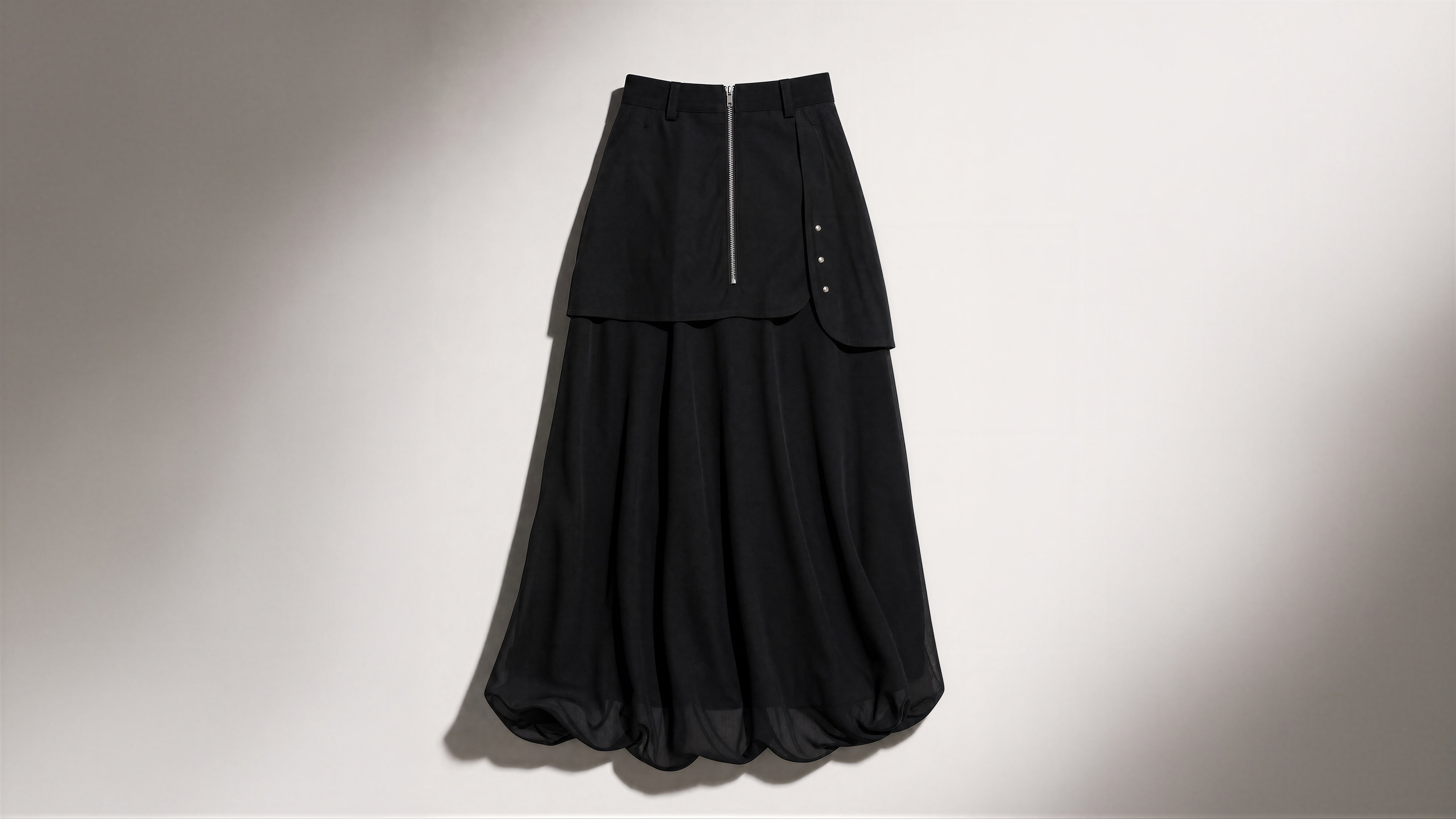MISTY PINK / STARLIGHT BLACK CASUAL BUBBLE MAXI SKIRT