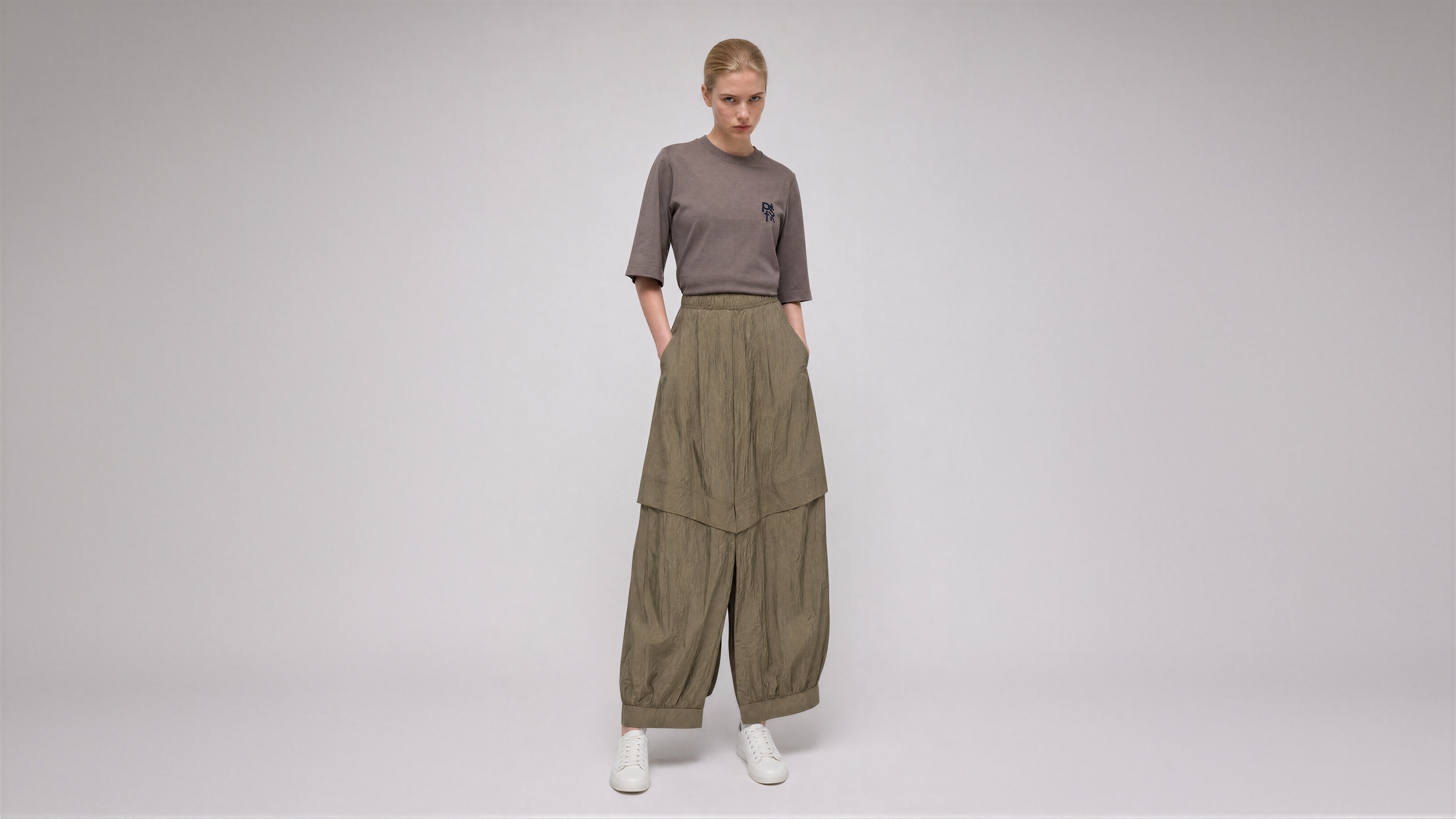 MIDNIGHT BLACK / COOL TAUPE FUTURISTIC OVERSIZED LONG TRENCH COAT SKIRT