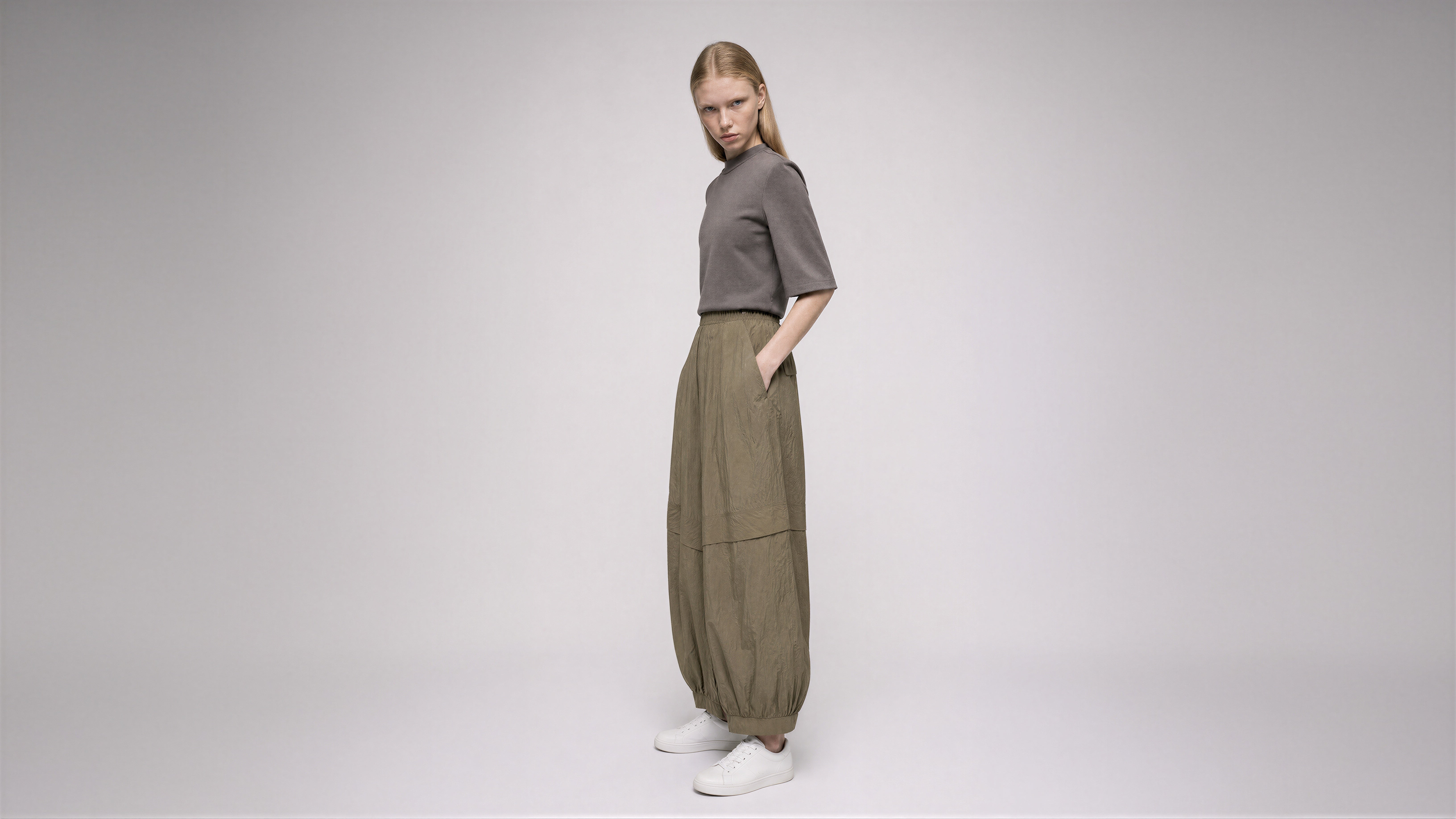 MIDNIGHT BLACK / COOL TAUPE FUTURISTIC OVERSIZED LONG TRENCH COAT SKIRT