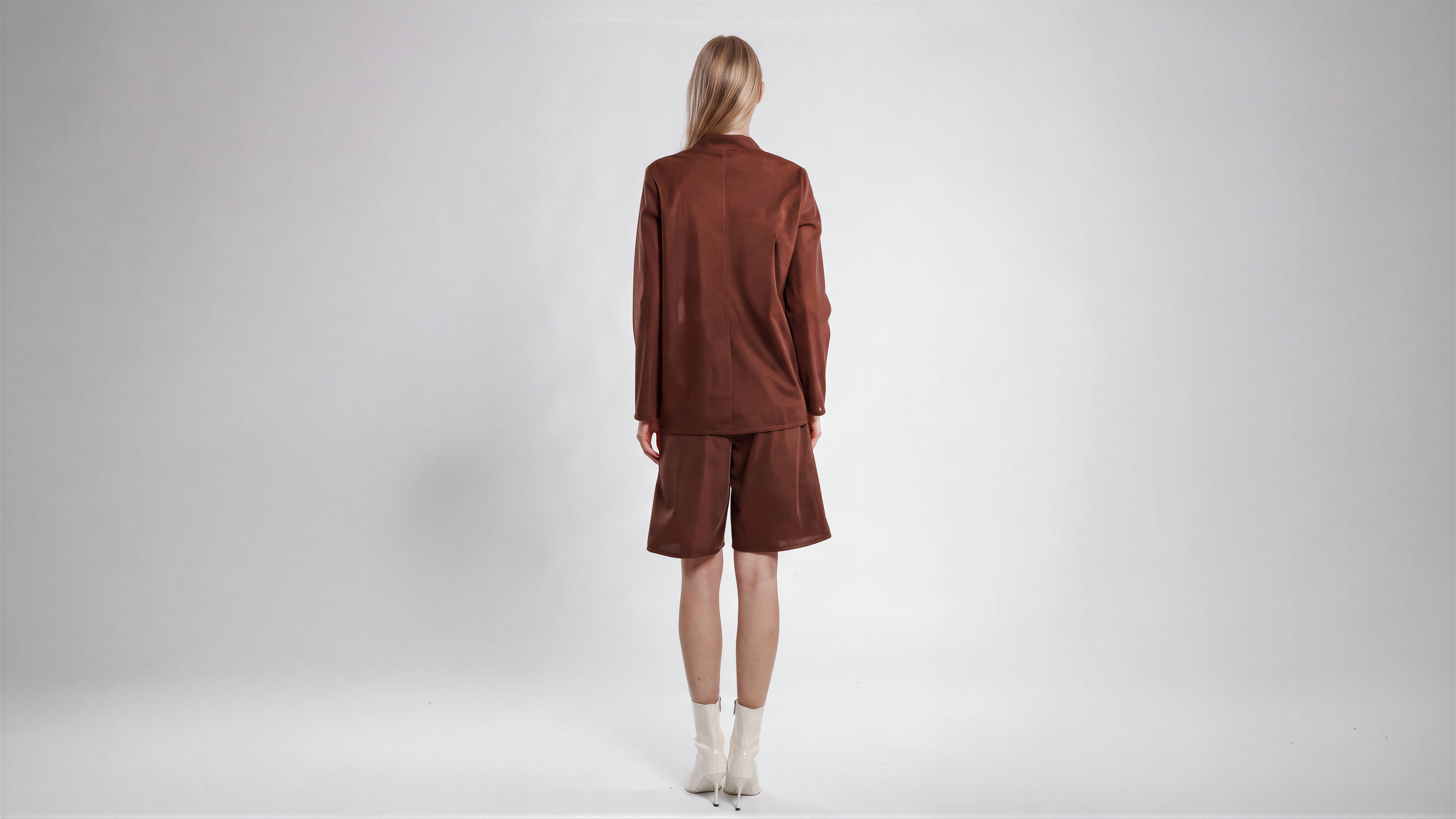 COOL MIST GREY / DEEP CHOCOLATE BROWN MESH BLAZER