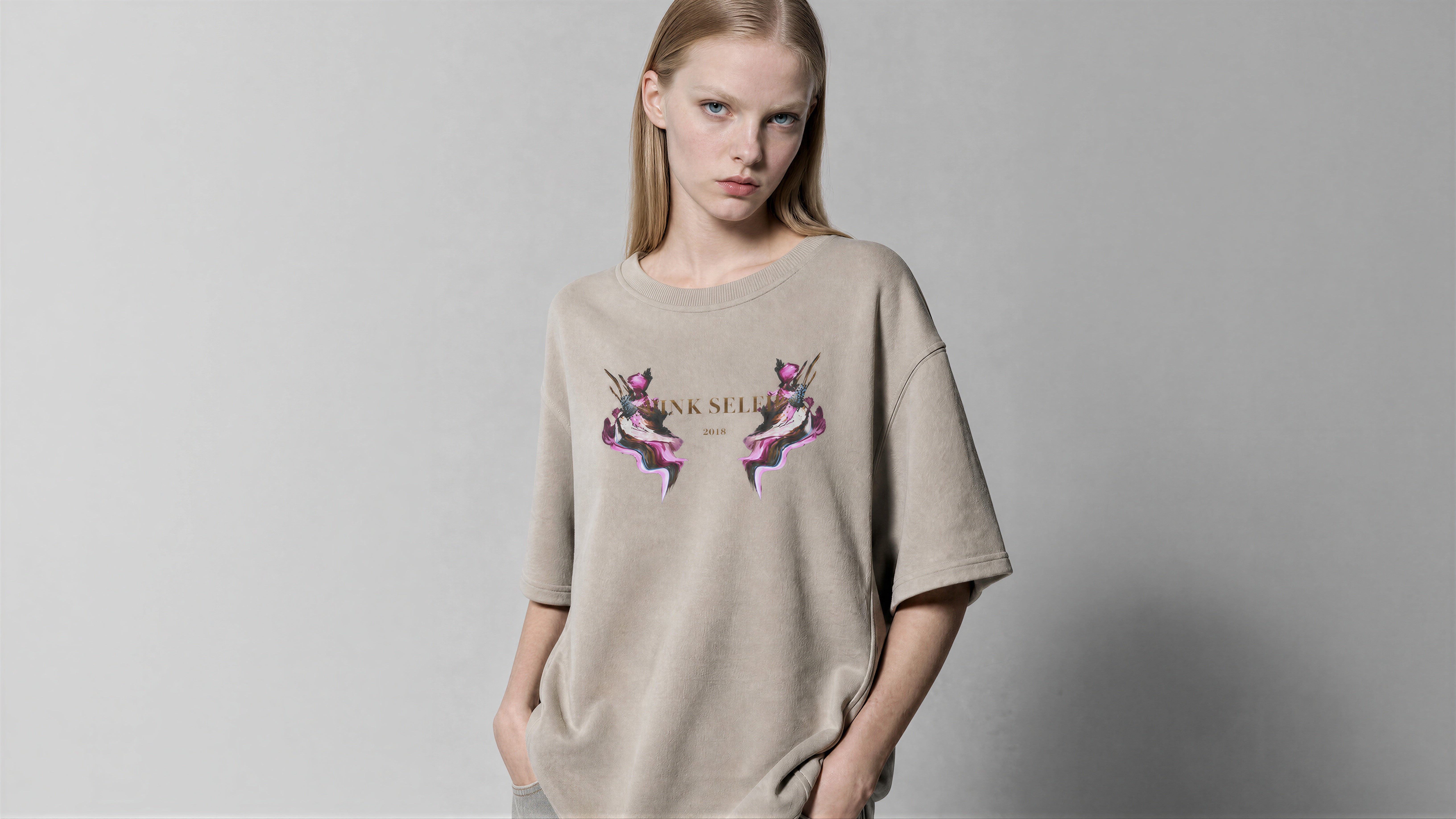 HERBAL GREEN / JET BLACK / COOL MIST GREY / COOL MIST BLUE OVERSIZED SHORT-SLEEVE T-SHIRT