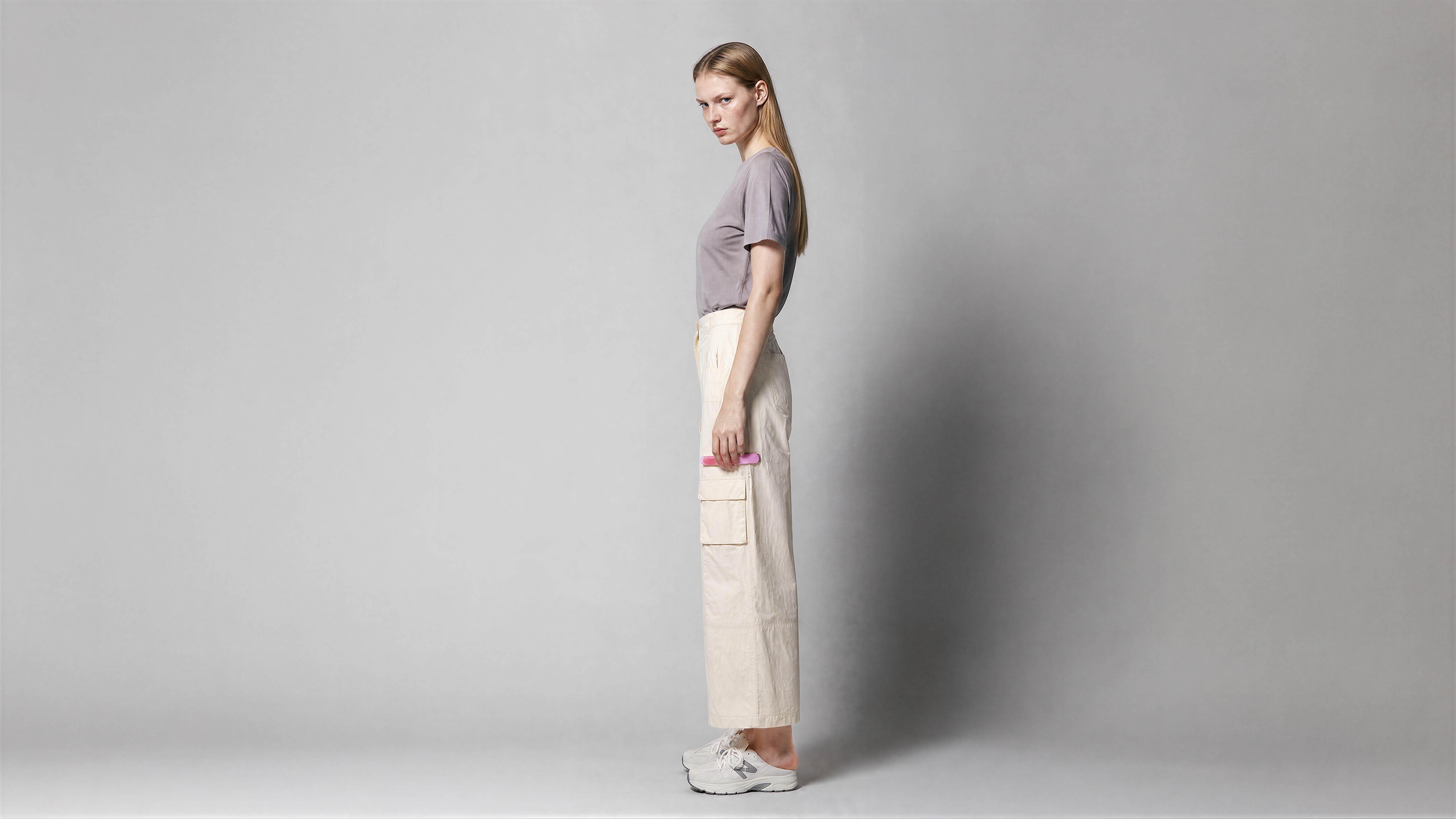 CLOUD WHITE / PURE BLACK CASUAL TRENCH PANTS