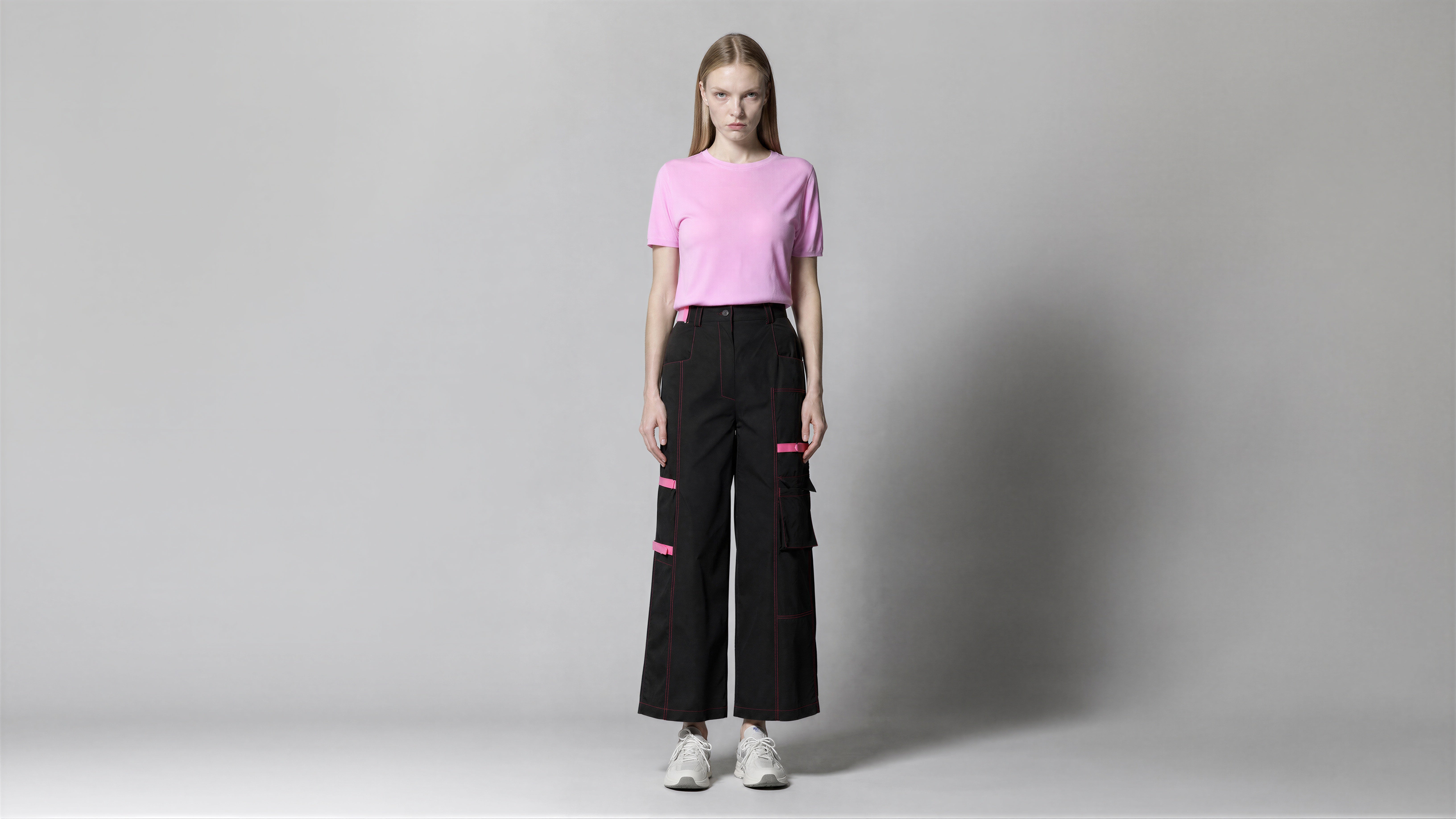 CLOUD WHITE / PURE BLACK CASUAL TRENCH PANTS