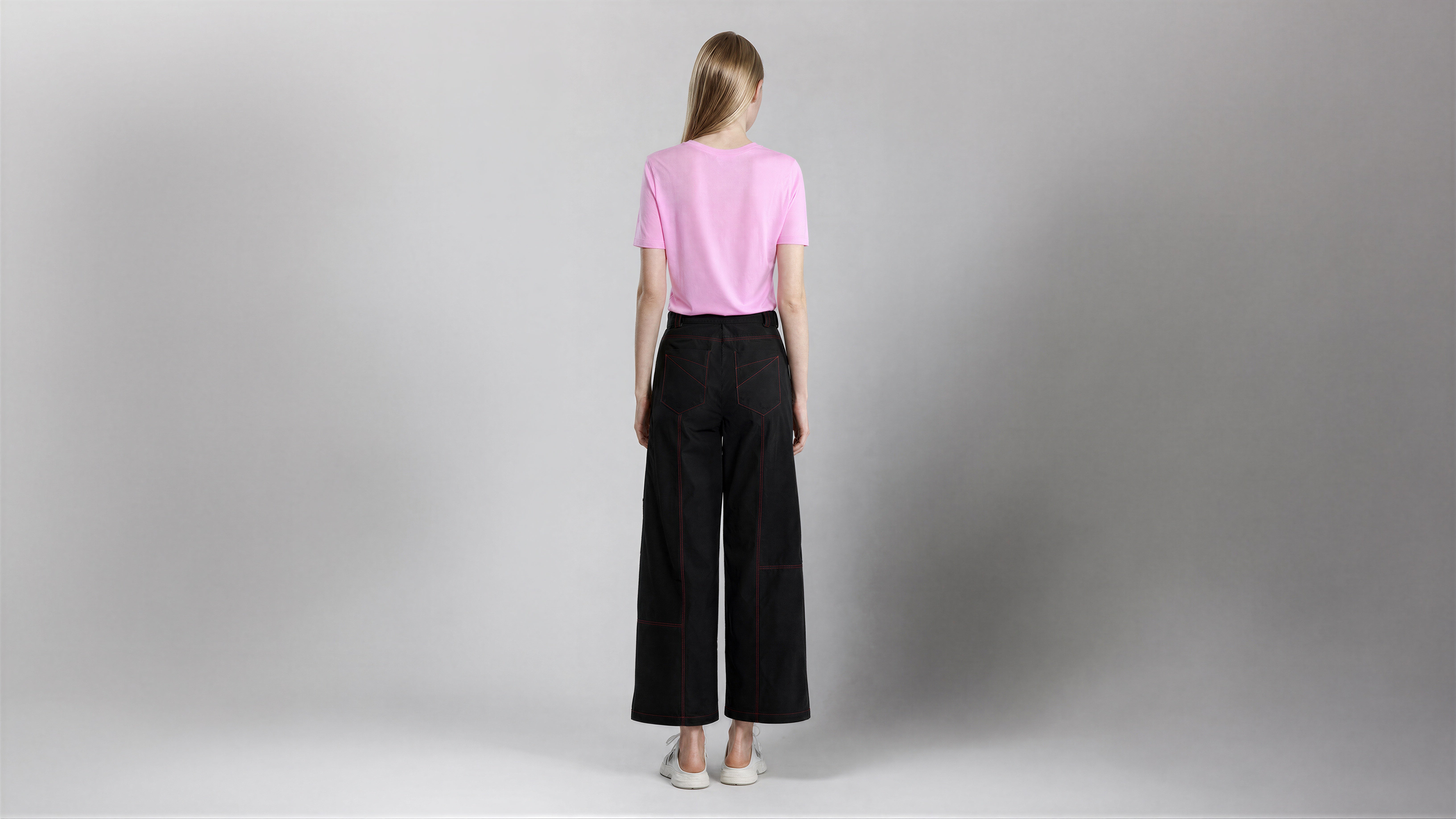 CLOUD WHITE / PURE BLACK CASUAL TRENCH PANTS