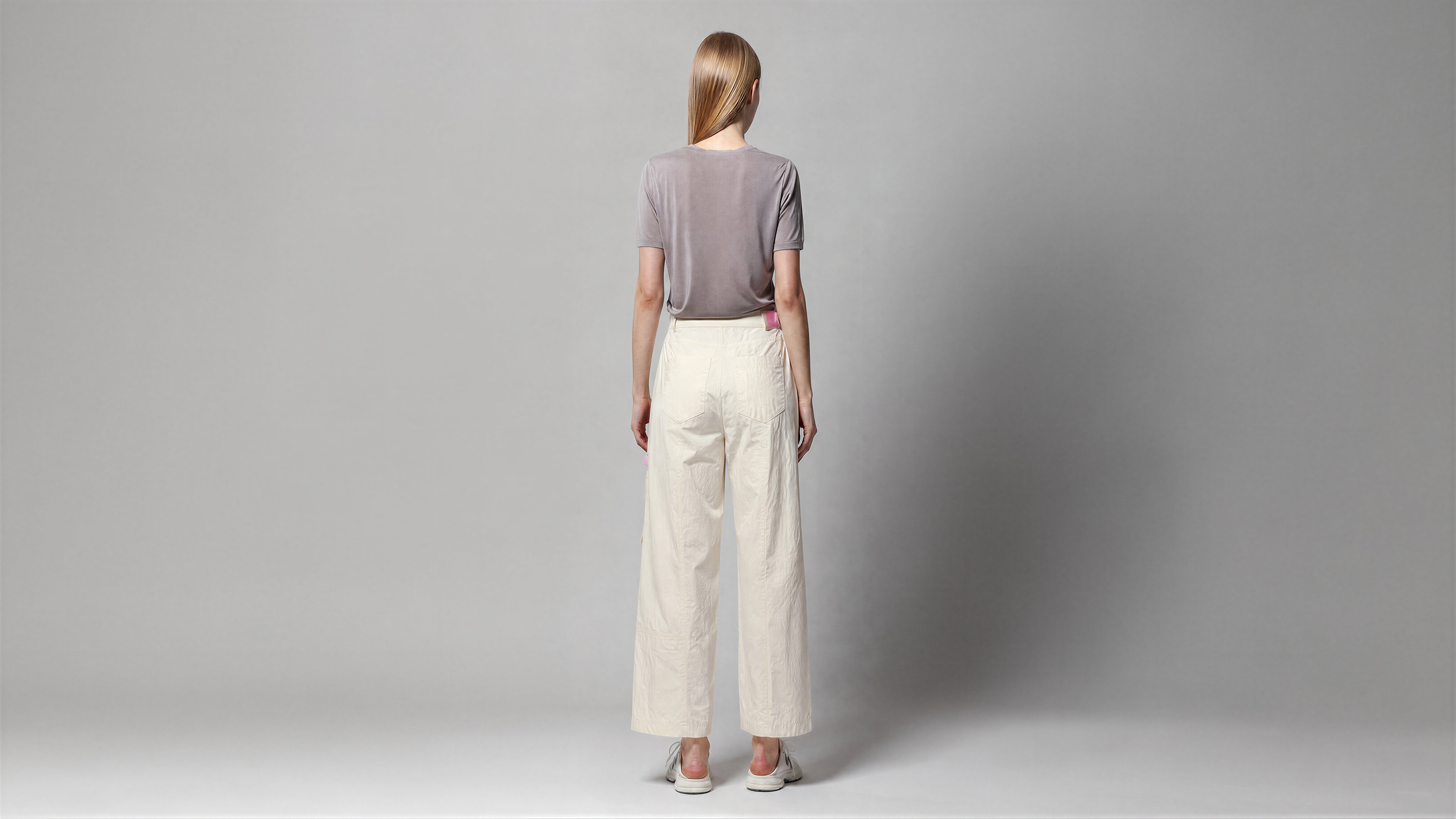 CLOUD WHITE / PURE BLACK CASUAL TRENCH PANTS