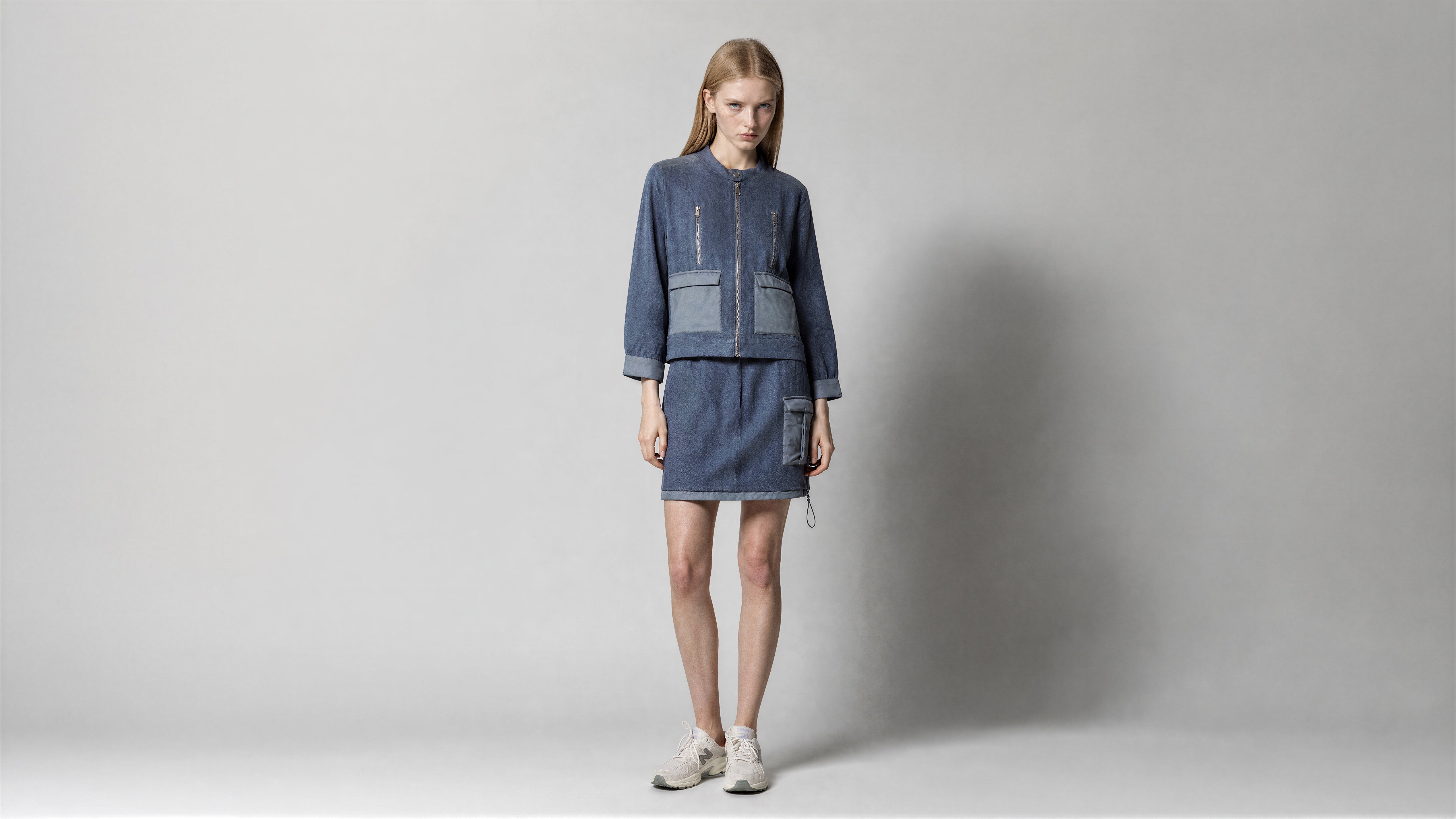 QUIET BLUE / MIDNIGHT PURPLE FUTURISTIC LINEN JACKET