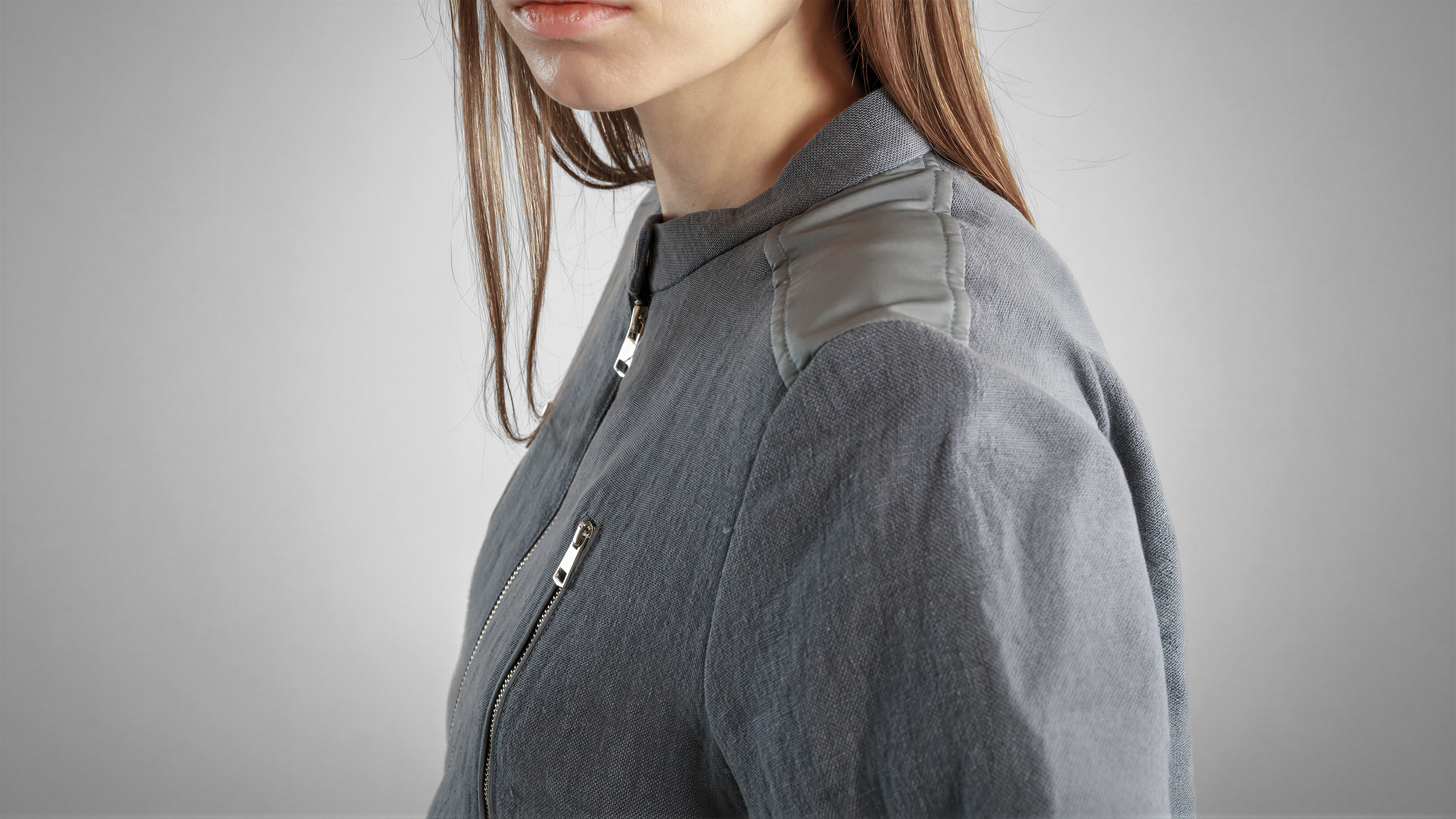 QUIET BLUE / MIDNIGHT PURPLE FUTURISTIC LINEN JACKET