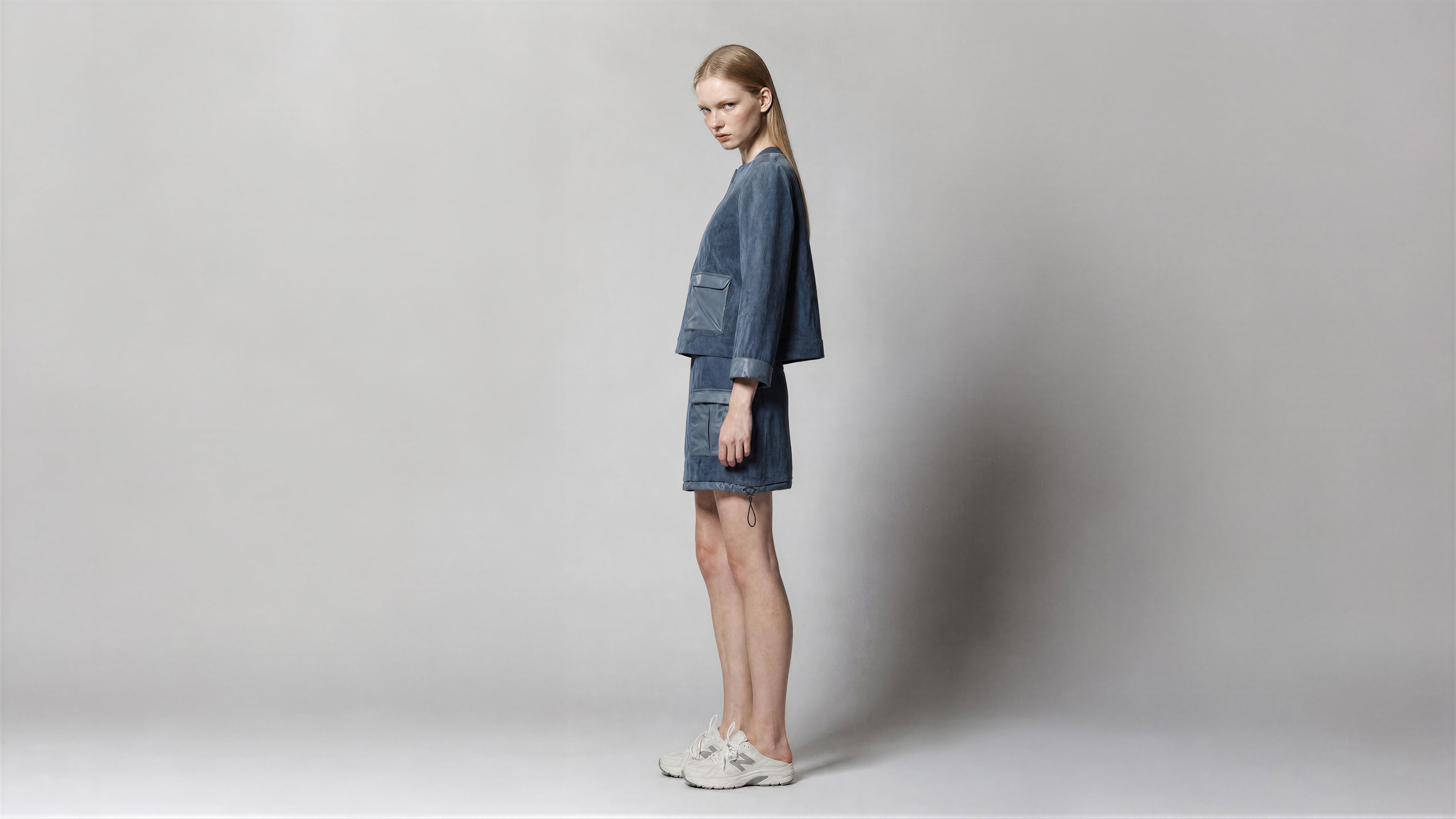 QUIET BLUE / MIDNIGHT PURPLE FUTURISTIC LINEN JACKET