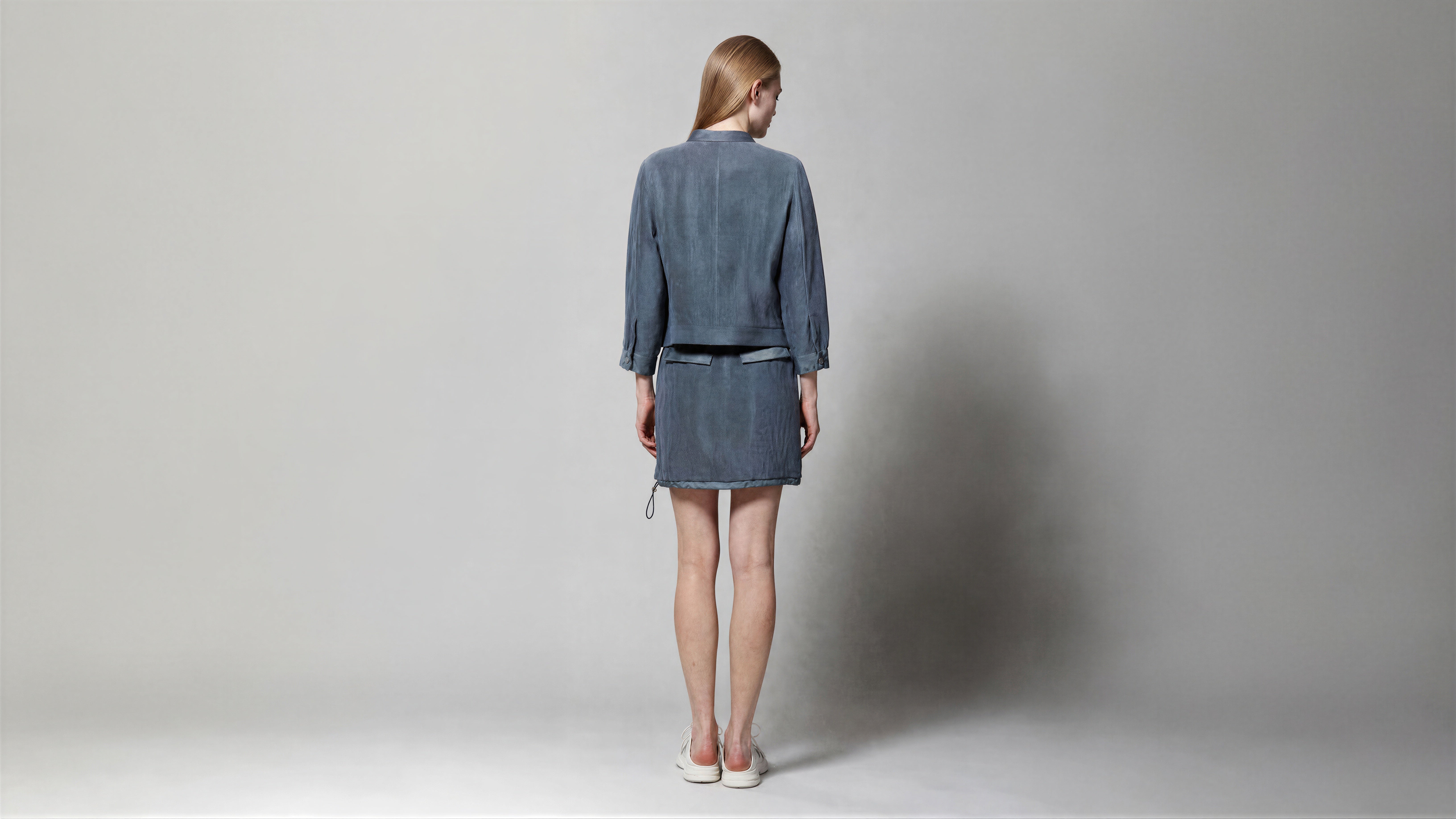 QUIET BLUE / MIDNIGHT PURPLE FUTURISTIC LINEN JACKET