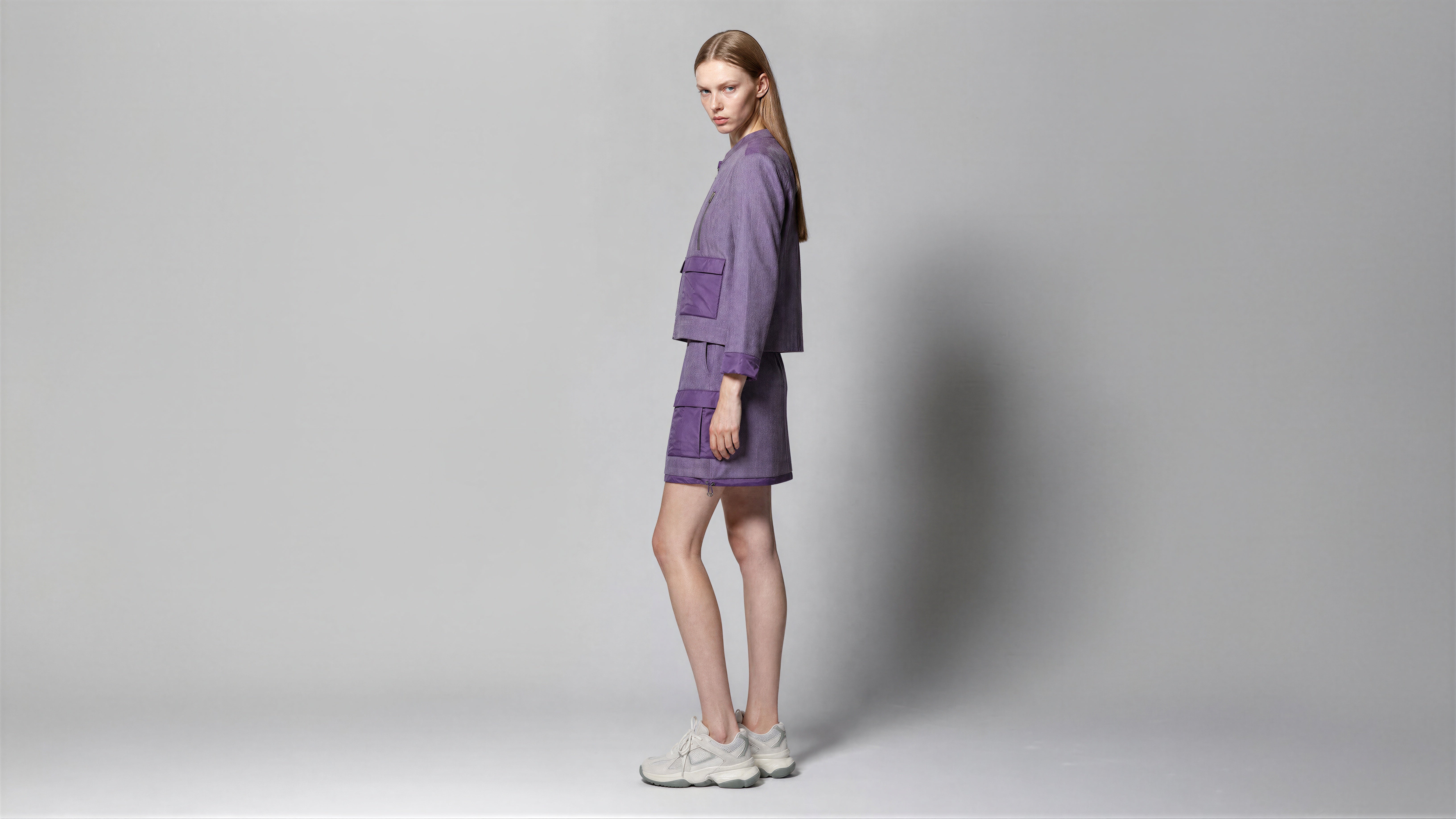 QUIET BLUE / MIDNIGHT PURPLE FUTURISTIC LINEN JACKET