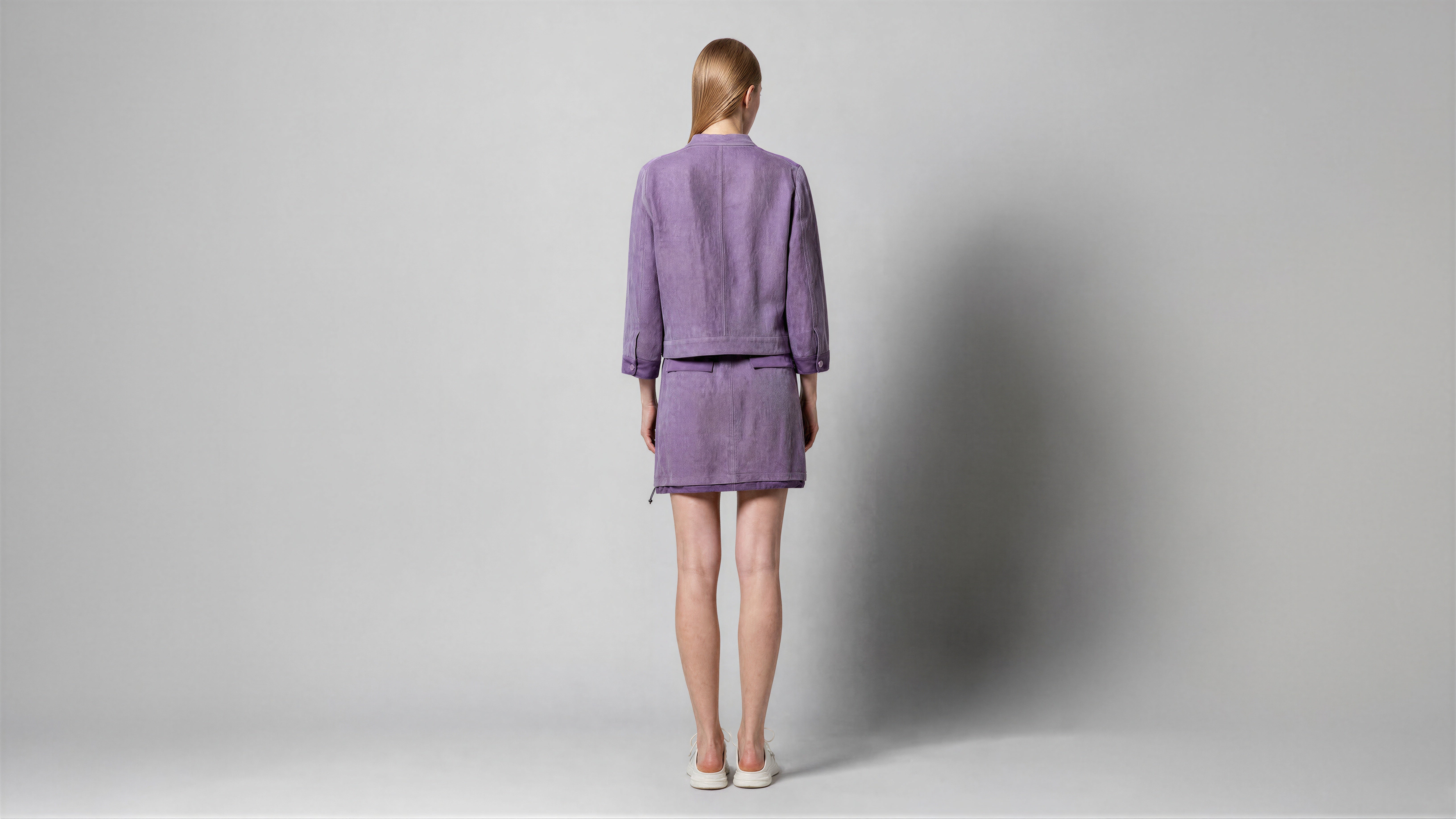 QUIET BLUE / MIDNIGHT PURPLE FUTURISTIC LINEN JACKET