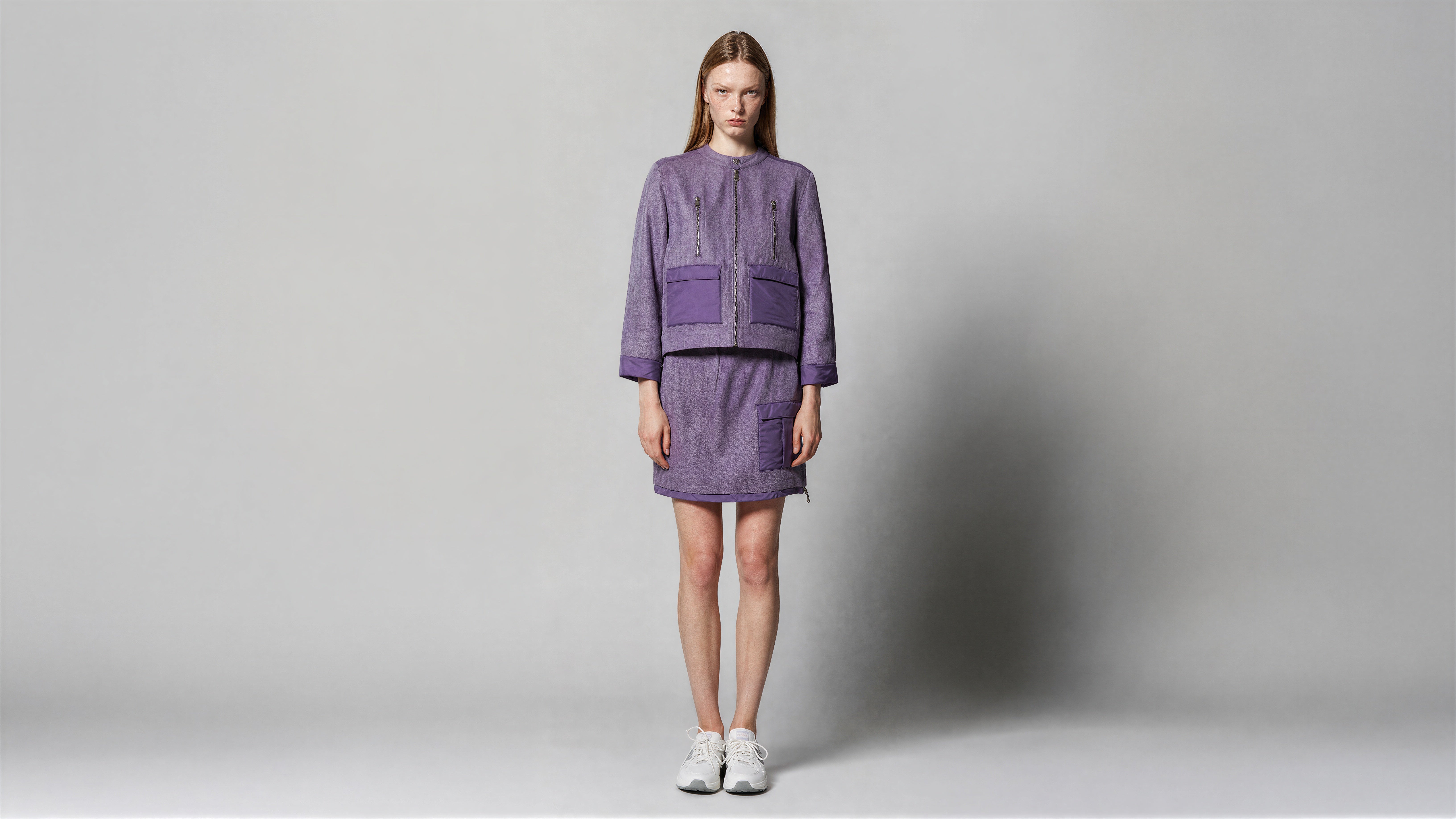 QUIET BLUE / MIDNIGHT PURPLE FUTURISTIC LINEN JACKET