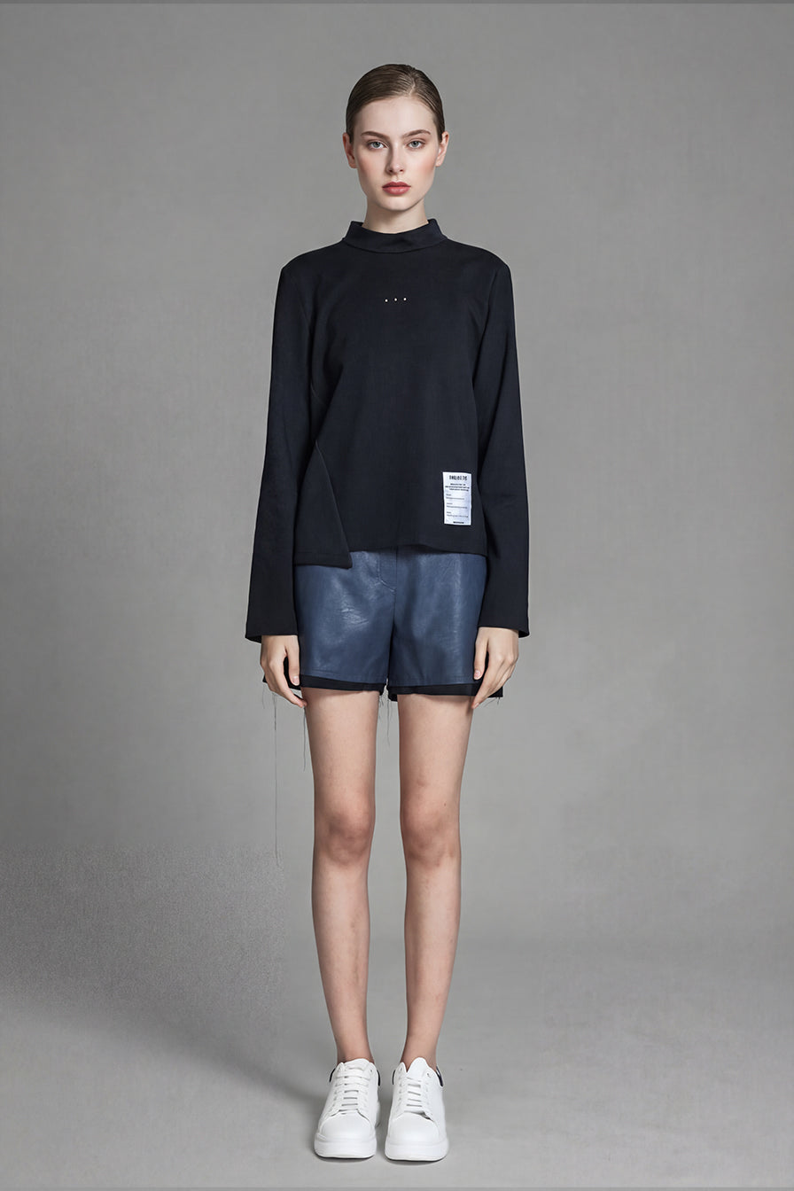 
                  
                    BLUE/BLACK RIBBED PANEL LONG-SLEEVE SWEATSHIRT
                  
                