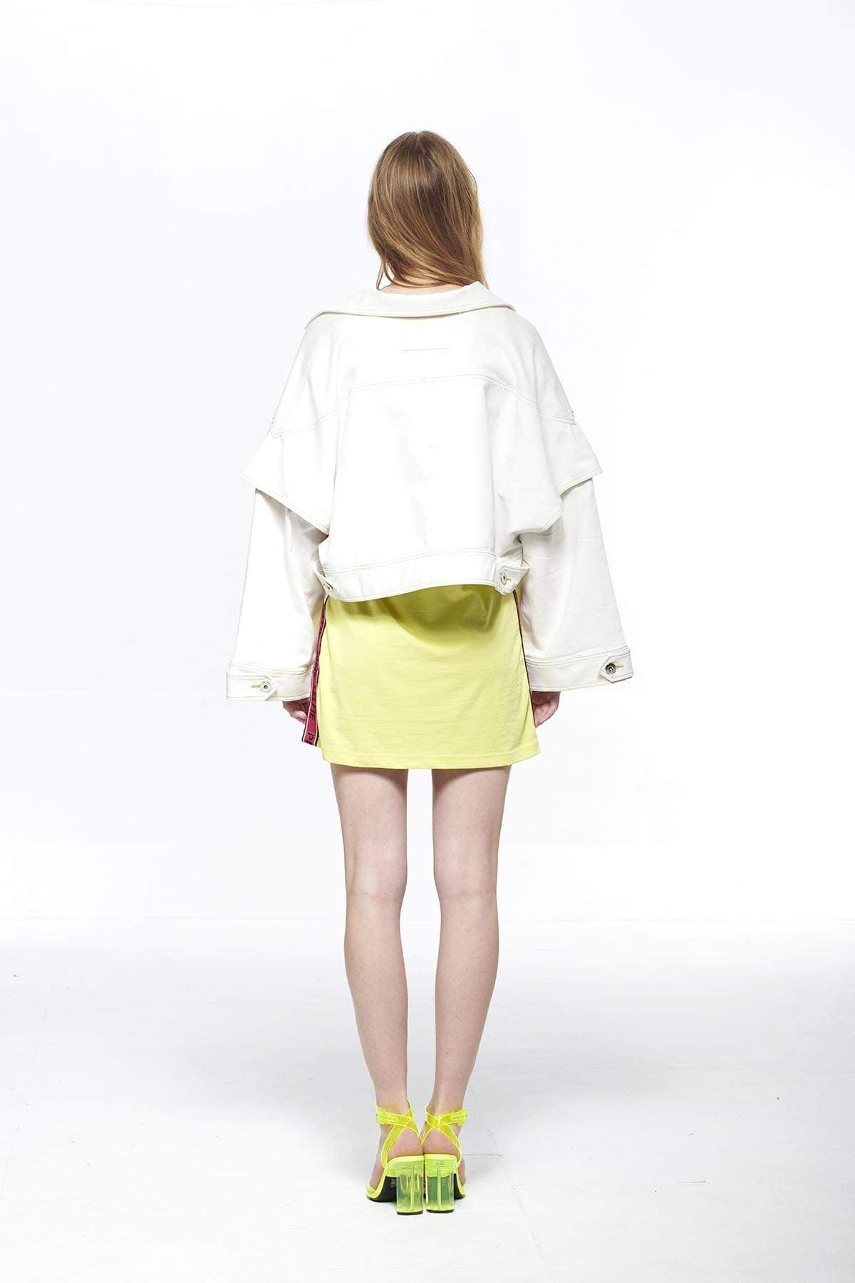 
                  
                    Pinkselfie coat 白色牛仔拼皮革長袖短夾克
                  
                