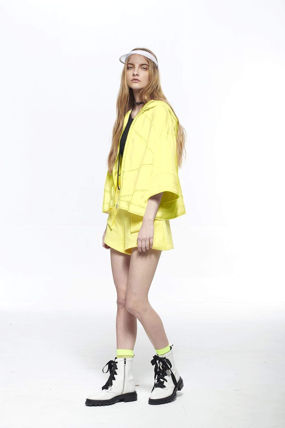 
                  
                    Pinkselfie coat 黃/白色連帽休閒夾克
                  
                