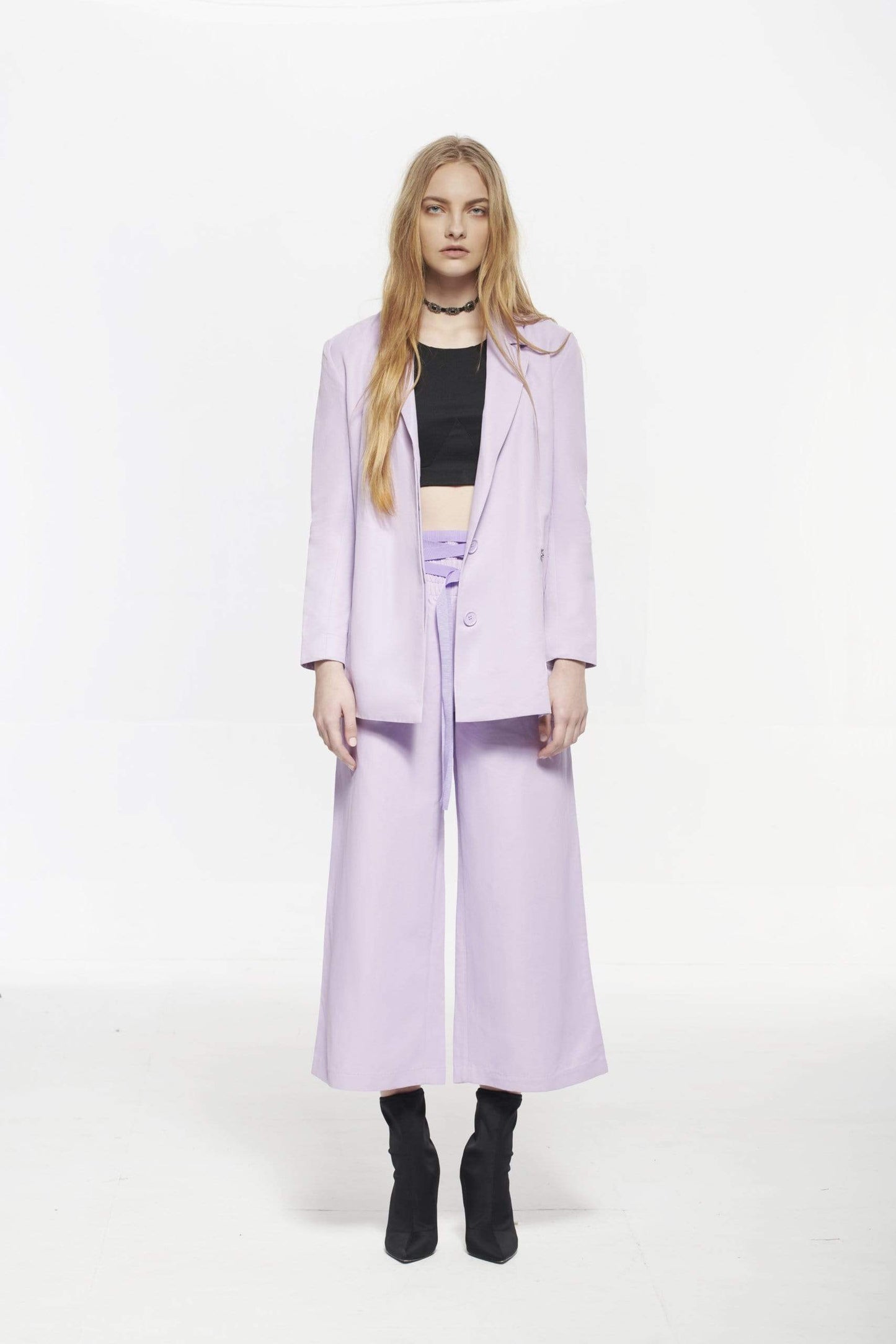 
                  
                    Pinkselfie  coat S / 紫色 粉/紫色麻料綁帶西裝外套
                  
                