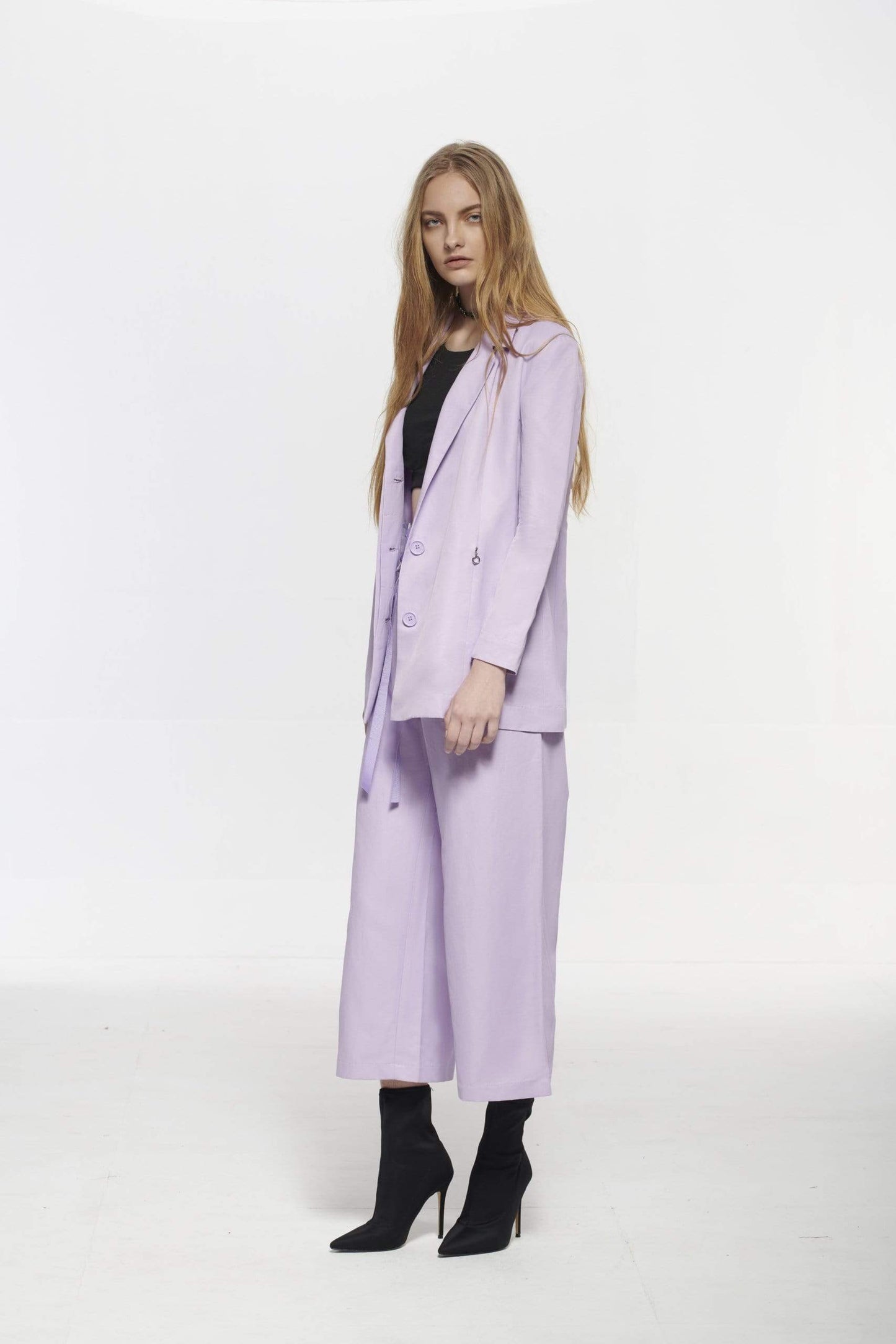 
                  
                    Pinkselfie  coat 粉/紫色麻料綁帶西裝外套
                  
                