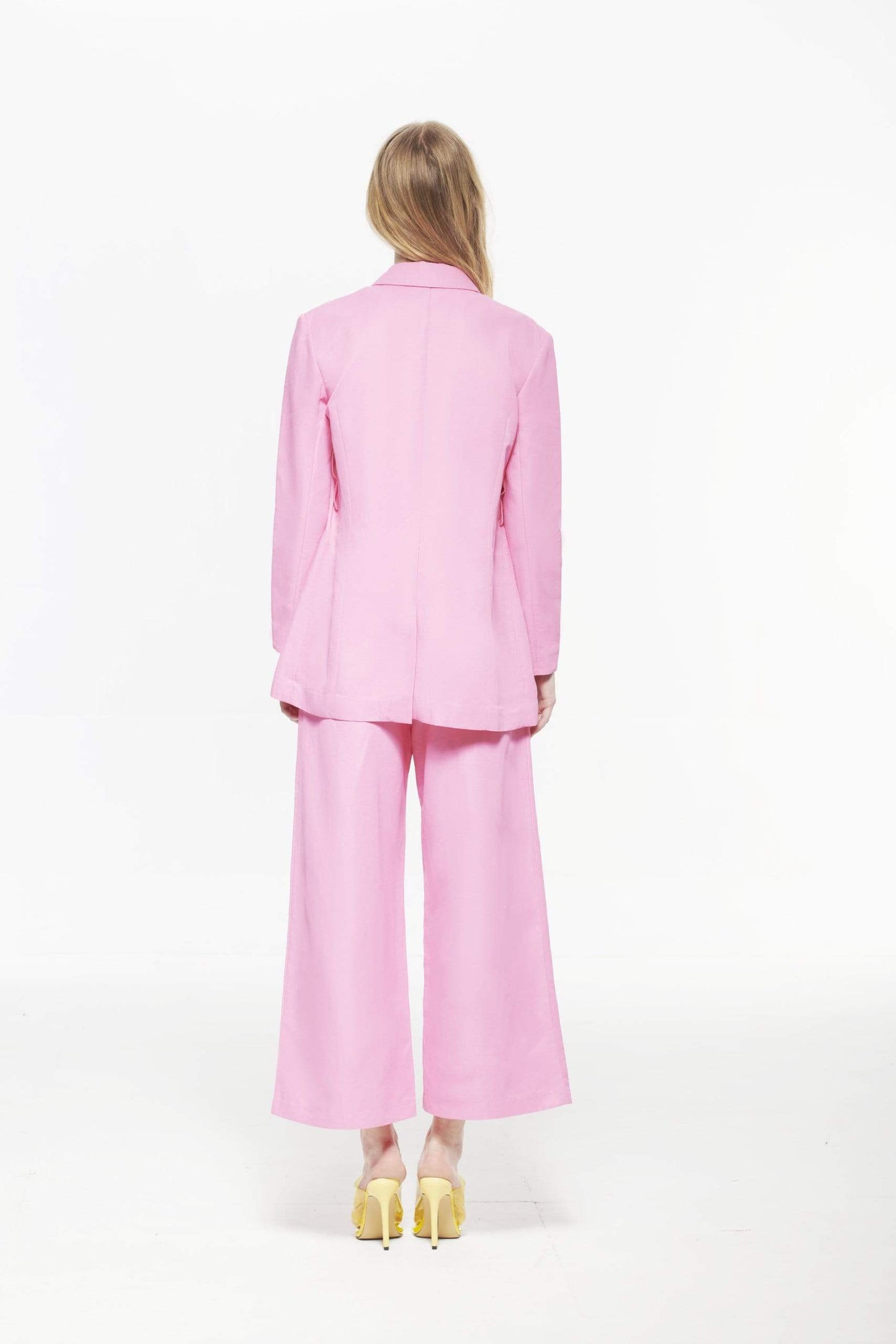 
                  
                    Pinkselfie  coat 粉/紫色麻料綁帶西裝外套
                  
                