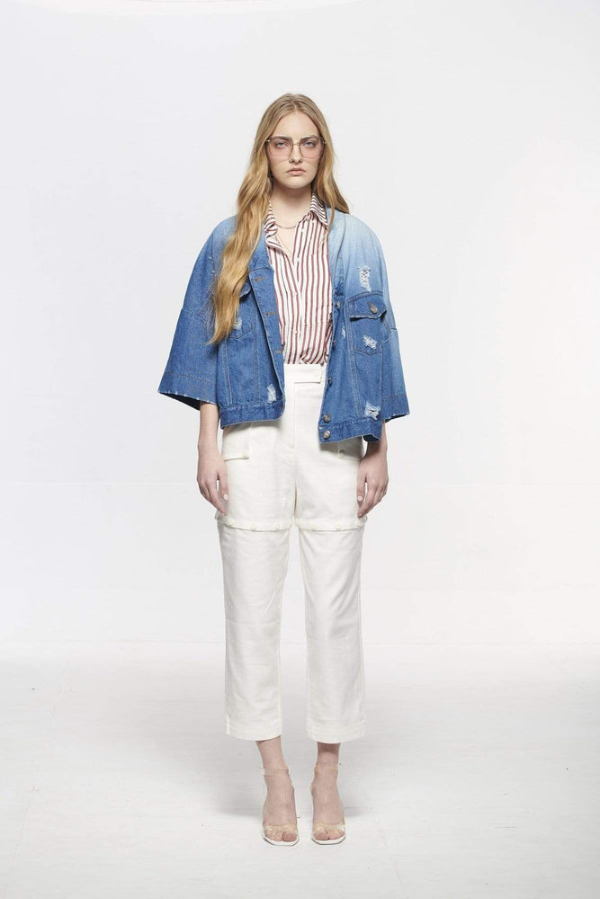 
                  
                    Pinkselfie  coat 漸層寬版牛仔外套
                  
                